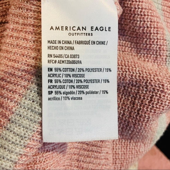 ⭐️ AMERICAN EAGLE Pink Striped Jegging Fit Sweater - Picture 5 of 5